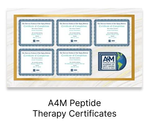 A4M peptide therapy certificates for anti-aging clinic in Tokyo