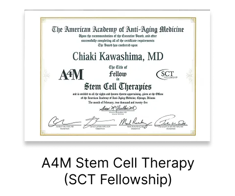 A4M stem cell therapy fellowship certificate for anti-aging medicine
